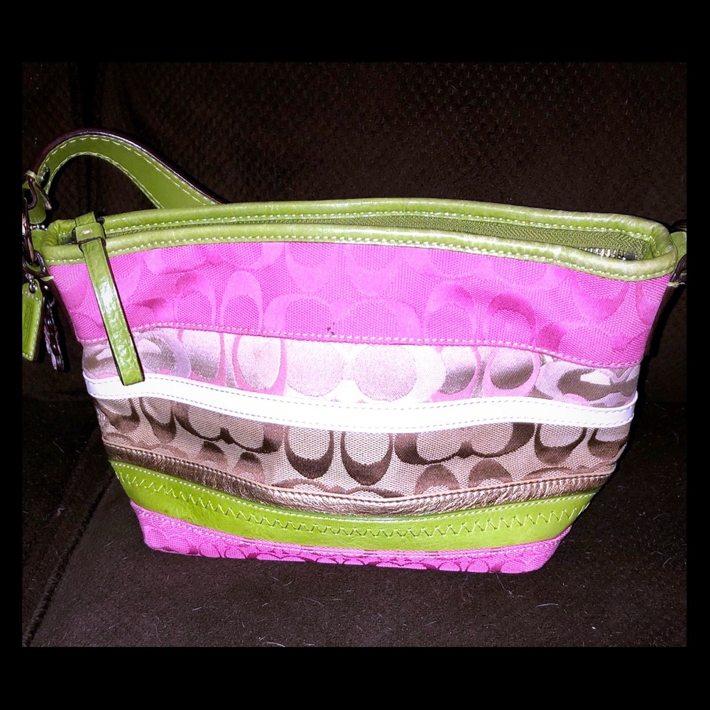 Medium multi color Coach clutch